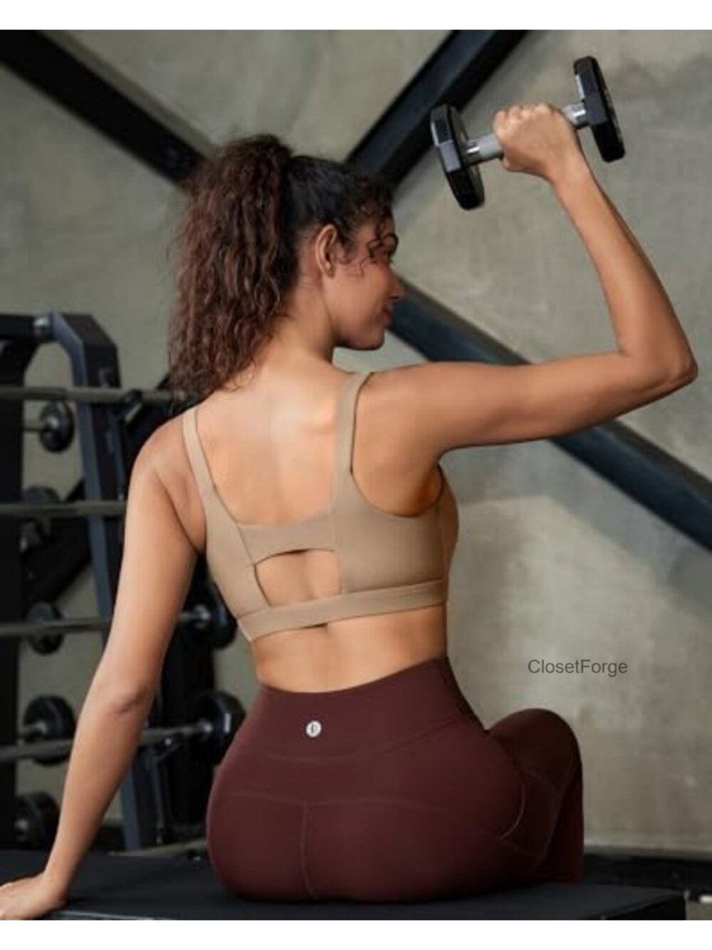 High Support Sports Bra with Molded Cups, Racerback, Wire Free, Pull-On - Picture 5 of 6